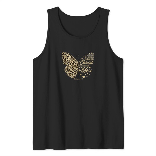 Discover Christian-Bible-Verse-Butterfly-Cheetah-Mom-Women-Teen-Girls-T-Shirt Tank Tops