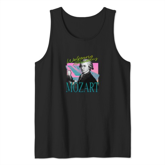 Discover Wolfgang Amadeus Mozart - Retro 80'S Neon Synth Wave Band Tee 1203 Tank Tops