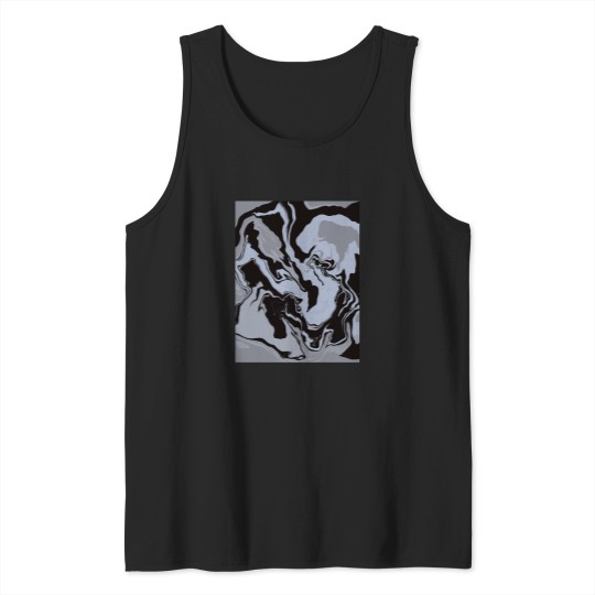 Discover Modern abstract pattern in swirl optics in black, blue and grey Tank Tops