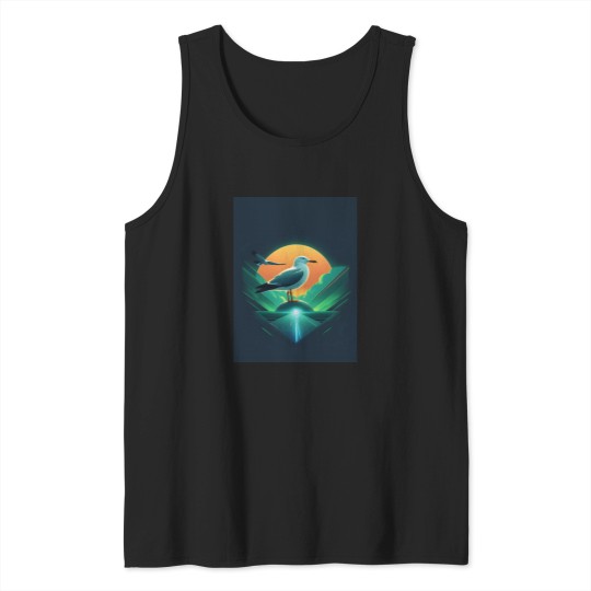 Discover The Seagull Planet Graphic Tank Tops