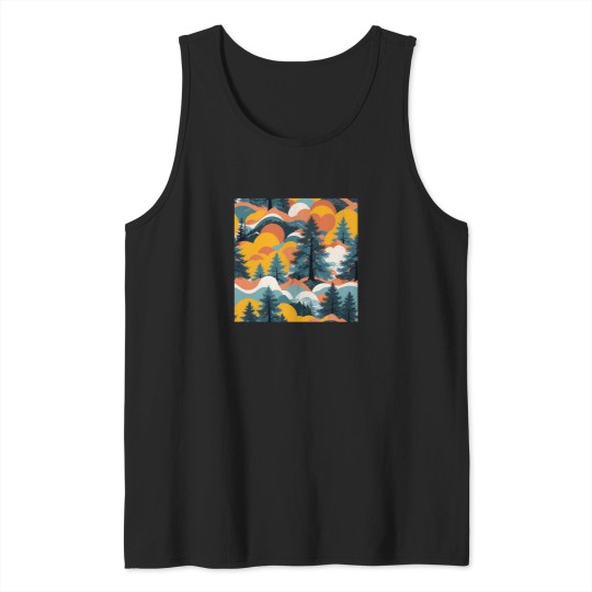 Discover Cedar Hills Seamless Pattern Tank Tops