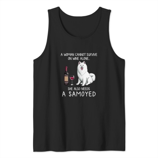 Discover Samoyed and wine Funny dog Tank Tops