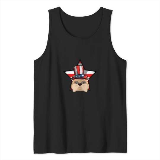 Discover Funny American Bulldog USA Flag Star 4th July Tank Tops