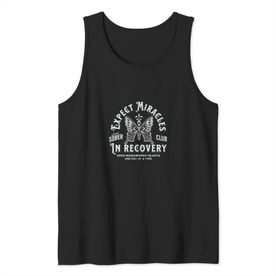 Discover In Recovery Tattoo Style Butterfly Sobriety Design Tank Tops