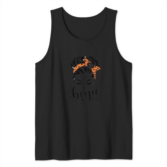 Discover Boojie Mom Messy Bun skulls Mom Monsters halloweens Tank Tops