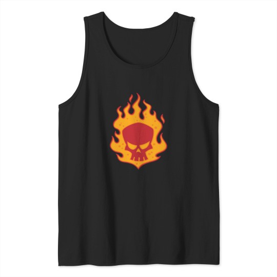 Discover Flaming Skull Tank Tops