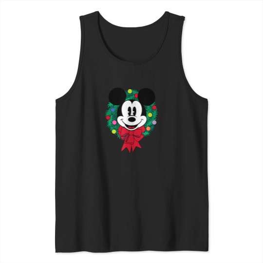 Discover Essentials Men's  Mouse Festive Holiday Christmas Wreath , Blue, Small Tank Tops