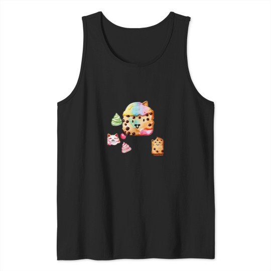 Discover CatCookie Chocolate Cookie Face Tank Tops