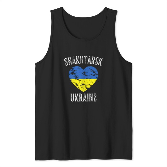 Discover Ukraine Flag Heart Shakhtarsk City Tank Tops