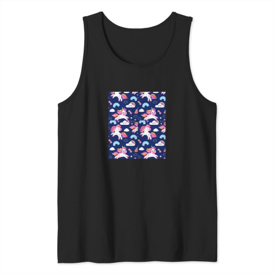 Discover Colorful Seamless With Unicorns Tank Tops