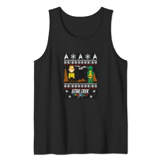 Discover startrek2020 Trexels Pixelated Captain Kirk Christmas Sweater Tank Tops