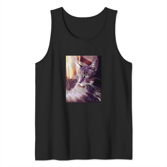 Discover Kitty in the window Twillight Life is harder death is peaceful Tank Tops