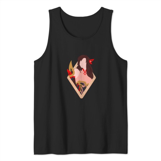 Discover Red & Gold Woman Fighter Tank Tops