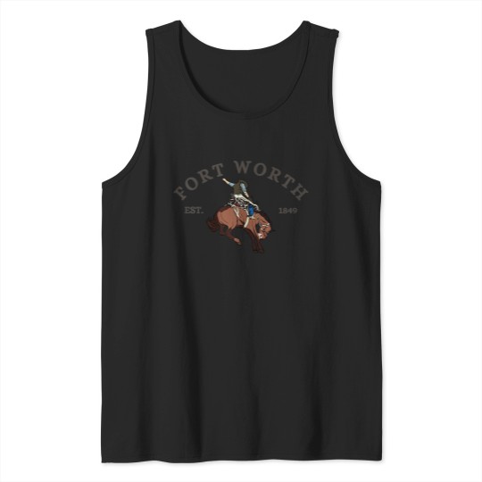 Discover Fort Worth Texass Established 1849 Cowboy Tank Tops