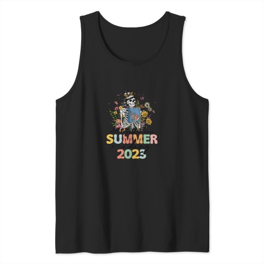 Discover All Together Now Summer Reading 2023 Leopard Skeleton Tank Tops