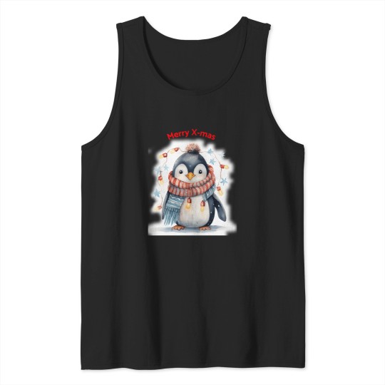 Discover Xmas Penguin In Christmas Lights Funny Penguin Cute Penguin Xmas Wish Active T Tee Tank Tops