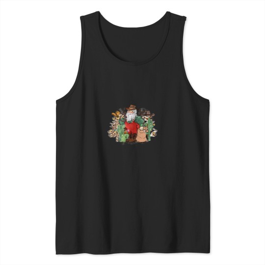 Discover Santa Claus Cowboys Retro Colors Tank Tops
