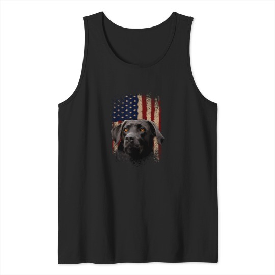 Discover American-Black-Labrador-Usa-Flag-Lab-Owner-T-Shirt Tank Tops