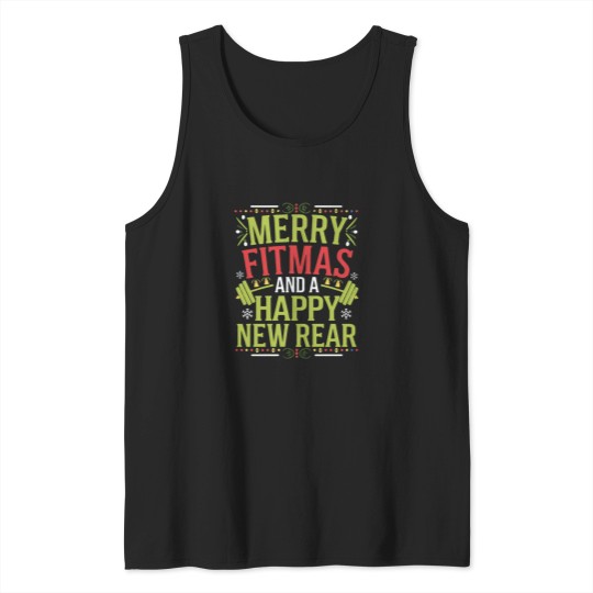 Discover Merry Fitmas And A Happy New Rear Tank Tops