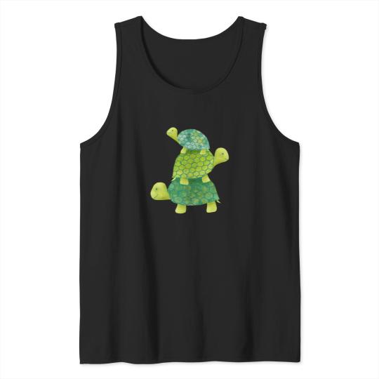 Discover Cute Turtle Stack In Teal Lime Green And Turquoise Baseball  Sleeve T-Shirt 31 Tank Tops