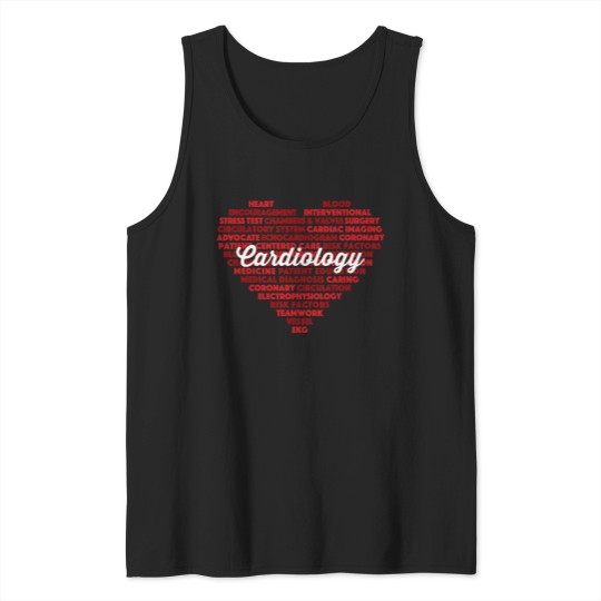 Discover Cardiology Word Cloud Heart Cardiac Nurse Cardiologist Tank Tops