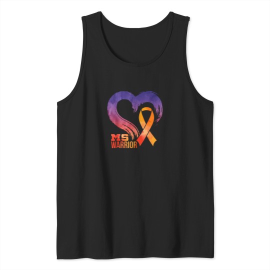 Discover Ms-Warrior-Heart-Multiple-Sclerosis-Awareness-Month-T-Shirt Tank Tops