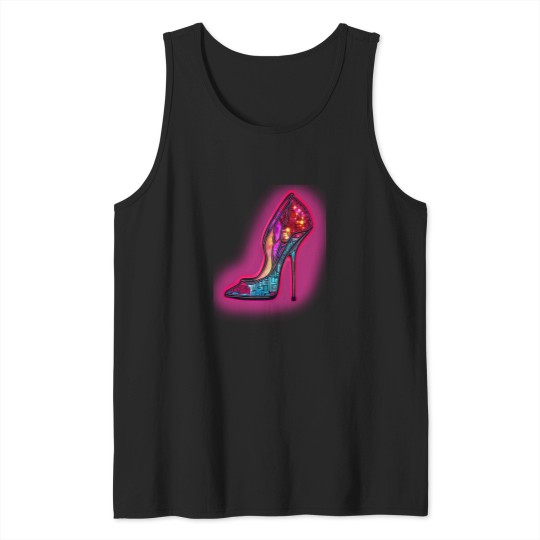 Discover Neons pink and blue high heel Tank Tops