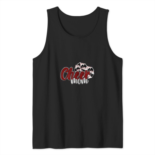 Discover Womens Cheer Mom Top Pom Poms Maroon Mascot Colors School Tank Tops