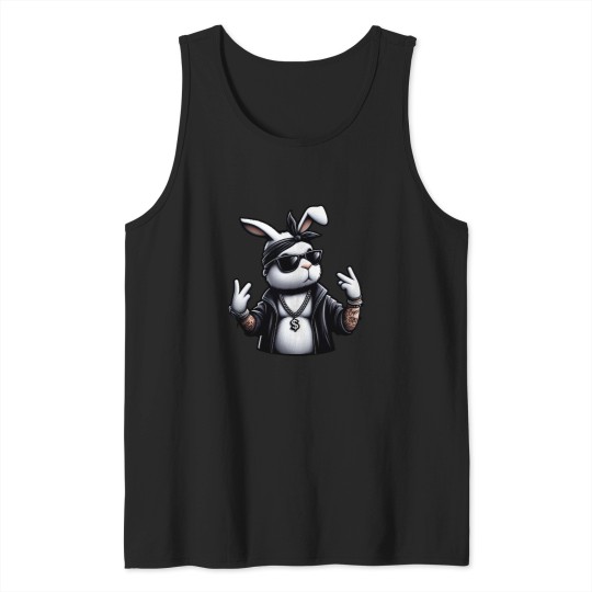 Discover Cool Hipster Pop Star Gangster Bunny Tank Tops