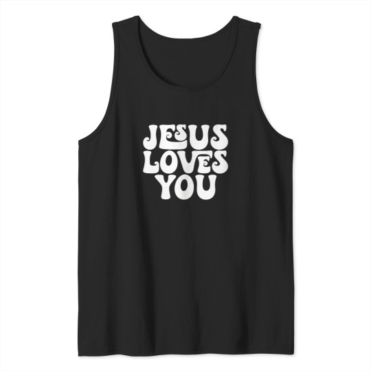 Discover Jesus Loves You Retro Vintage Style Graphic Men Womens Tank Tops