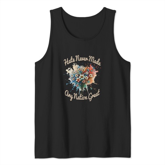 Discover Hate Never Made Any Nation Great Funny AntiTrump 2025 Tank Tops