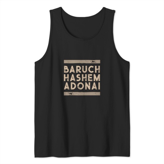 Discover Baruch Hashem Adonai - Hebrew Messianic Christian Gift Tank Tops