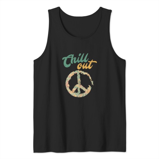 Discover Retro Vintage Chill Out Peace Sign Hippie Lover Tank Tops