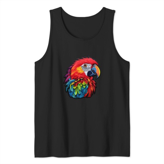 Discover Parrot embroidery Tank Tops