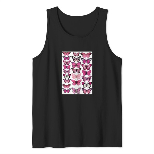 Discover Pink Butterfly Tank Tops
