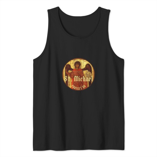 Discover Saint Michael The Archangel Protect Us Archangel Michael St Michael Active T-Shirt eras outline lover minneapolis Tank Tops