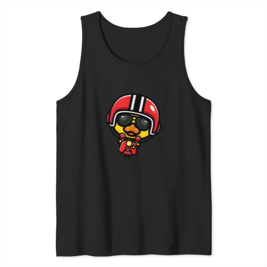 Discover a duck riding a cute motorcycle.png Tank Tops