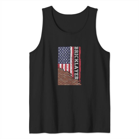 Discover Brick Mason Bricklayer Masonry Construction Us American Flag Tank Tops