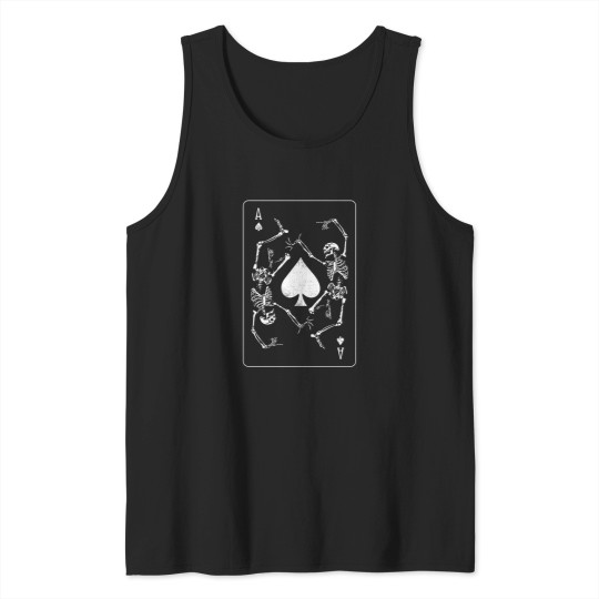 Discover Goth Punk Ace Of Spades Card Shark Gambler Skeleton Tank Tops