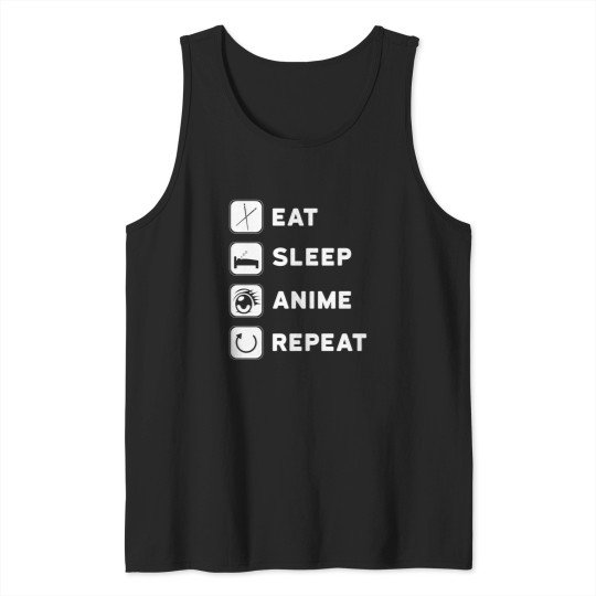Discover Anime Design - Eat Sleep Anime Repeat Tank Tops