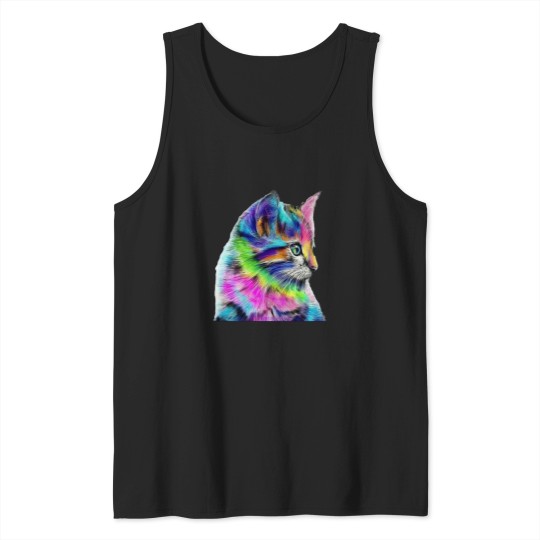 Discover Rainbow Space Kitten Rainbow Kitten Surprise Tank Tops