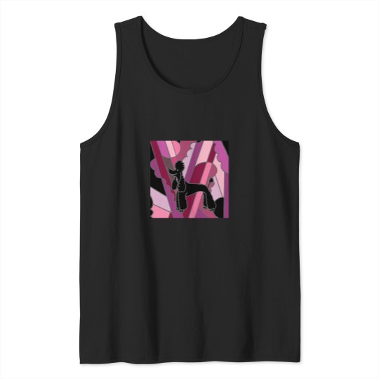 Discover Cool-Funky-Black-Poodle-Abstract-Art T-Shirt Tank Tops
