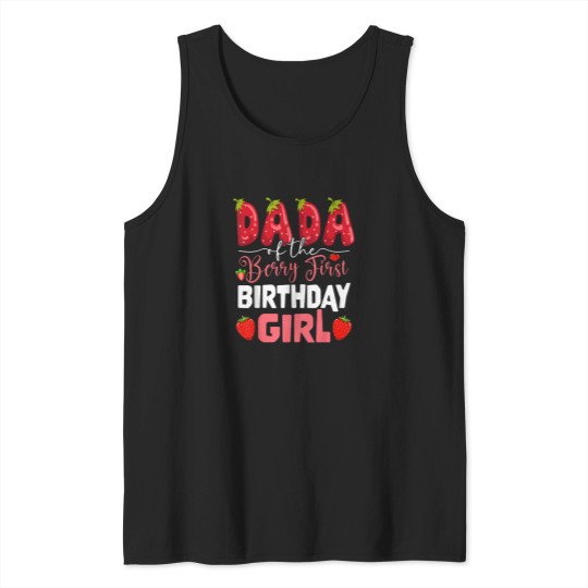 Discover Dada-Of-The-Berry-First-Birthday-Of-Girl-Strawberry-Dad-T-Shirt Tank Tops