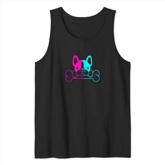 Discover Cute-French-Bulldog-Puppy-With-Bones-(1) T-Shirt Tank Tops