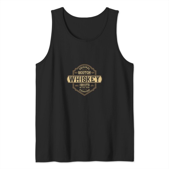 Discover Whiskey Bar Logo Font Scotch Logo Shield Tank Tops