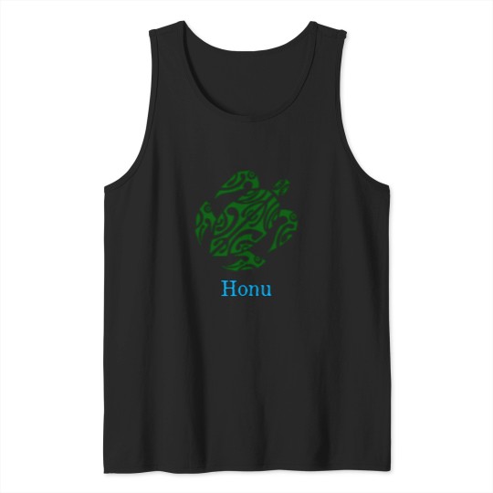 Discover Abstract Green Hawaiian Sea Turtle Tank Tops