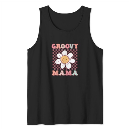 Discover Cute-Groovy-Mama-Matching-Family-Birthday-Party-Daisy-Flower-T-Shirt Tank Tops