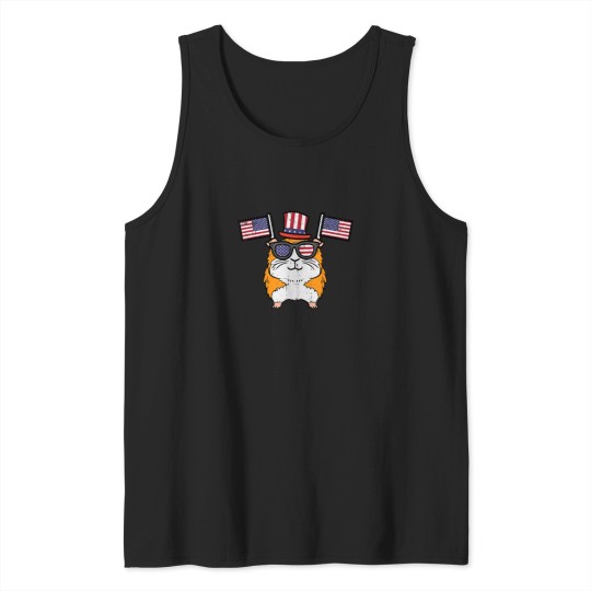 Discover 4th July Guinea Pig US Flag Patriot Boys Girls K Tank Tops