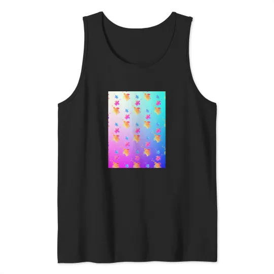 Discover Colorful Turtles Pattern- Tank Tops