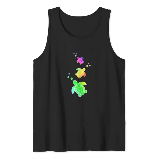Discover Cute Colorful Tropical Turtles Classic Tank Tops